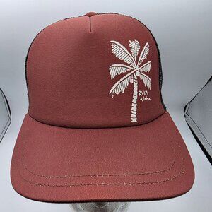 RVCA Aloha Adults Red Black Trucker Hat Casual Beach Summer Athletic Adjustable